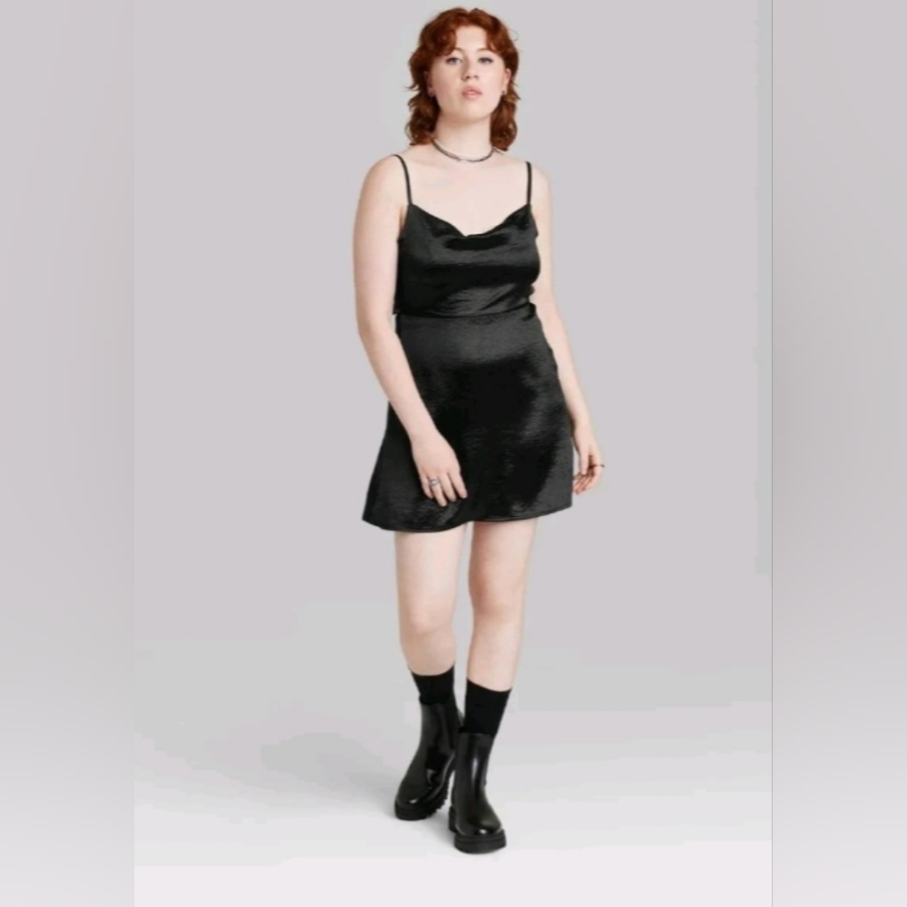 Satin Slip Dress - Wild Fable Black